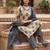 Beige floral printed cotton kurta set