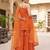 Orange floral printed viscose rayon kurta set