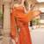 Orange floral printed viscose rayon kurta set