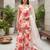 White floral printed viscose rayon kurta set