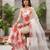 White floral printed viscose rayon kurta set