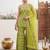 Green floral printed cotton kurta set