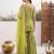 Green floral printed cotton kurta set