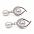 Certified natural freshwater pearls jewellery freshwater pearl drop earrings with crystal studded silver frame