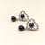 Certified natural freshwater pearls jewellery black pearl drop earrings with crystal halo, silver tone
