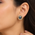 Certified natural freshwater pearls jewellery black pearl stud earrings with gold-tone cz halo for women