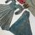 Women teal blue metallic tissue anarkali kurti with flared skirt & embroidered dupatta set