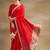 Red  and Gold-Toned Embroidered Silk Blend Designer Saree