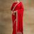 Red  and Gold-Toned Embroidered Silk Blend Designer Saree