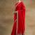 Red  and Gold-Toned Embroidered Silk Blend Designer Saree