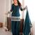 Peacock teal fendy silk blend farshi suit set