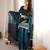 Peacock teal fendy silk blend farshi suit set
