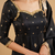 Black embroidered anarkali kurta with pant and dupatta set for women