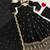 Black embroidered anarkali kurta with pant and dupatta set for women