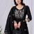 Black embroidered mul cotton kurta pant dupatta set