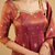 Rust embroidered anarkali kurta with pant and dupatta set for women