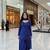 Blue cotton printde bandhej ethnic kurta set with dupatta