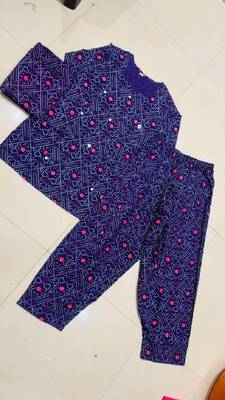Purple cotton printde bandhej ethnic kurta set with dupatta 2