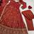 Rust embroidered anarkali kurta with pant and dupatta set for women