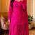 Pink cotton printde bandhej ethnic kurta set with dupatta