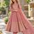 Pink silk blend readymade anarkali suit with embroidery & sequence work