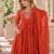 Rust georgette readymade anarkali suit with embroidery & sequence work