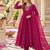 Magenta georgette readymade anarkali suit with embroidery & sequence work