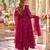 Magenta georgette readymade anarkali suit with embroidery & sequence work