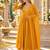 Yellow georgette readymade anarkali suit with embroidery & sequence work