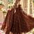 D brown georgette readymade anarkali suit with embroidery & sequence work