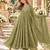 Mehendi georgette readymade anarkali suit with embroidery & sequence work