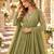 Mehendi georgette readymade anarkali suit with embroidery & sequence work