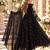 Black georgette readymade anarkali suit with embroidery & sequence work