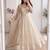 Women cream polka dot anarkali suit with solid trouser pant & border dupatta