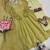 Women green polka dot anarkali suit with solid trouser pant & border dupatta