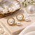 Certified natural freshwater pearls jewellery pearl drop earrings with cz halo, gold-tone, natural pearl