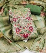 multi unstitched digital print handwork with printed dupatta viscose dress material