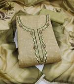 light green unstitched weaving digital print handwork with printed dupatta modal butti dress material