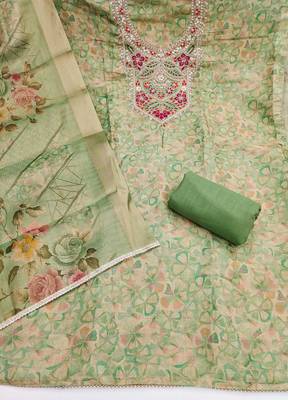 multi unstitched digital print handwork with printed dupatta viscose dress material 2