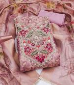multi unstitched digital print handwork with printed dupatta viscose dress material