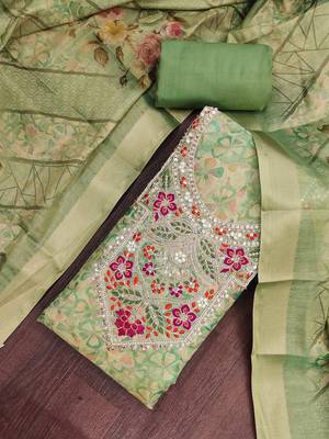 multi unstitched digital print handwork with printed dupatta viscose dress material 4