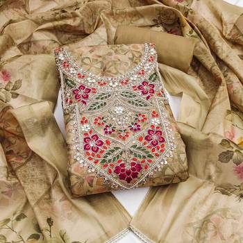 multi unstitched digital print handwork with printed dupatta viscose dress material 1