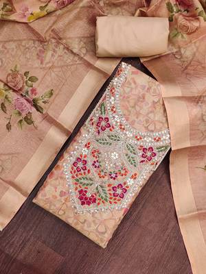 multi unstitched digital print handwork with printed dupatta viscose dress material 4