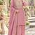 Pink silk blend readymade suit with embroidery & thread work