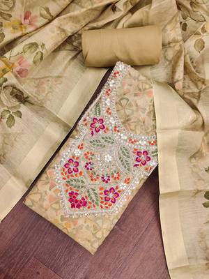 multi unstitched digital print handwork with printed dupatta viscose dress material 4