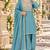 Teal silk blend readymade suit with embroidery & thread work