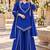 R blue silk blend readymade suit with miroor & moti work