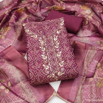 multi unstitched shimmer print handwork with printed dupatta linen dress material 1