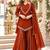 Rust silk blend readymade suit with miroor & moti work