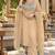 Beige silk blend readymade suit with embroidery & sequence work